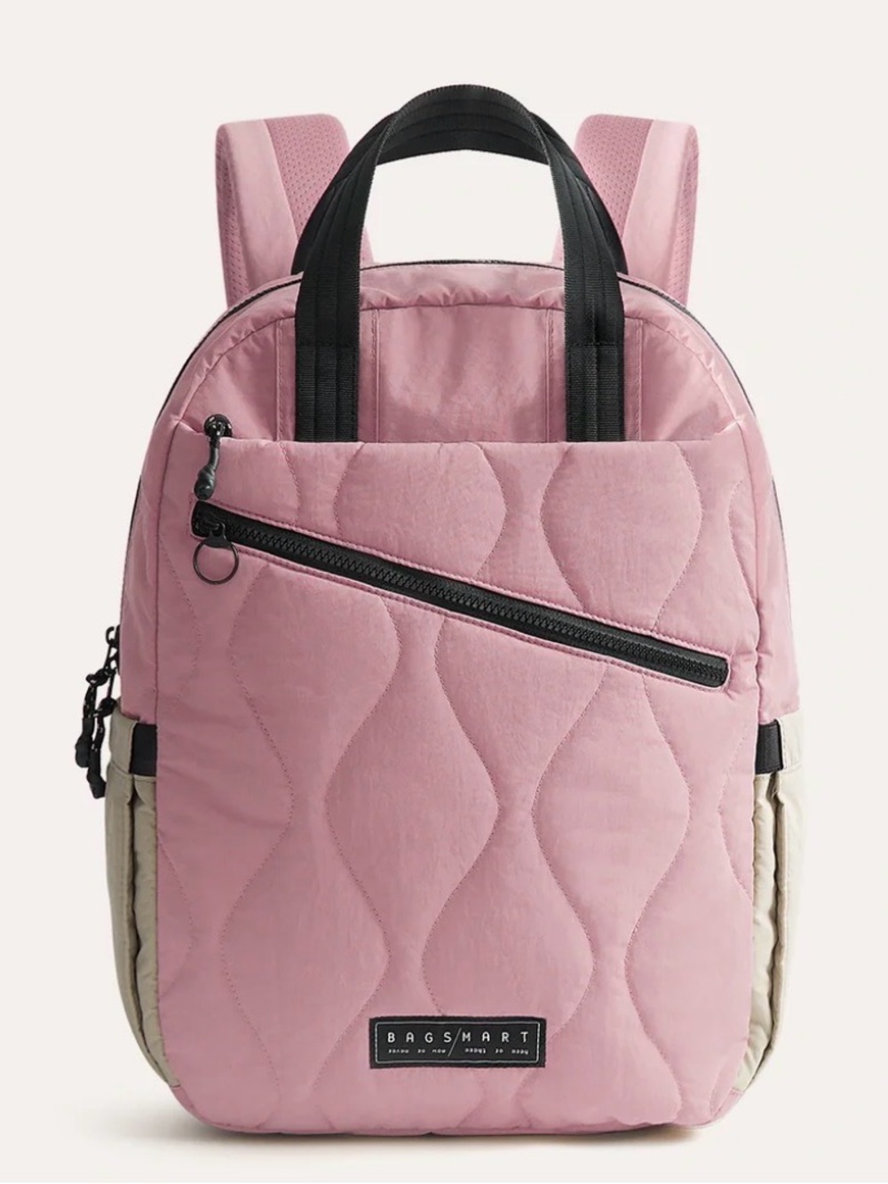 BAGSMART Paz 23L Travel Backpack Pink Quilted Laptop Carry On Bag NWT